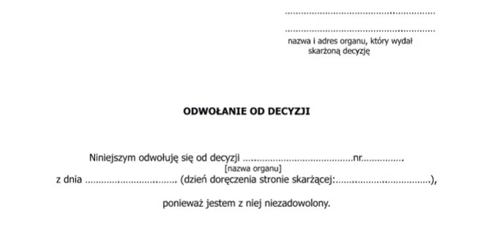 Decyzja administracyjna odwołanie