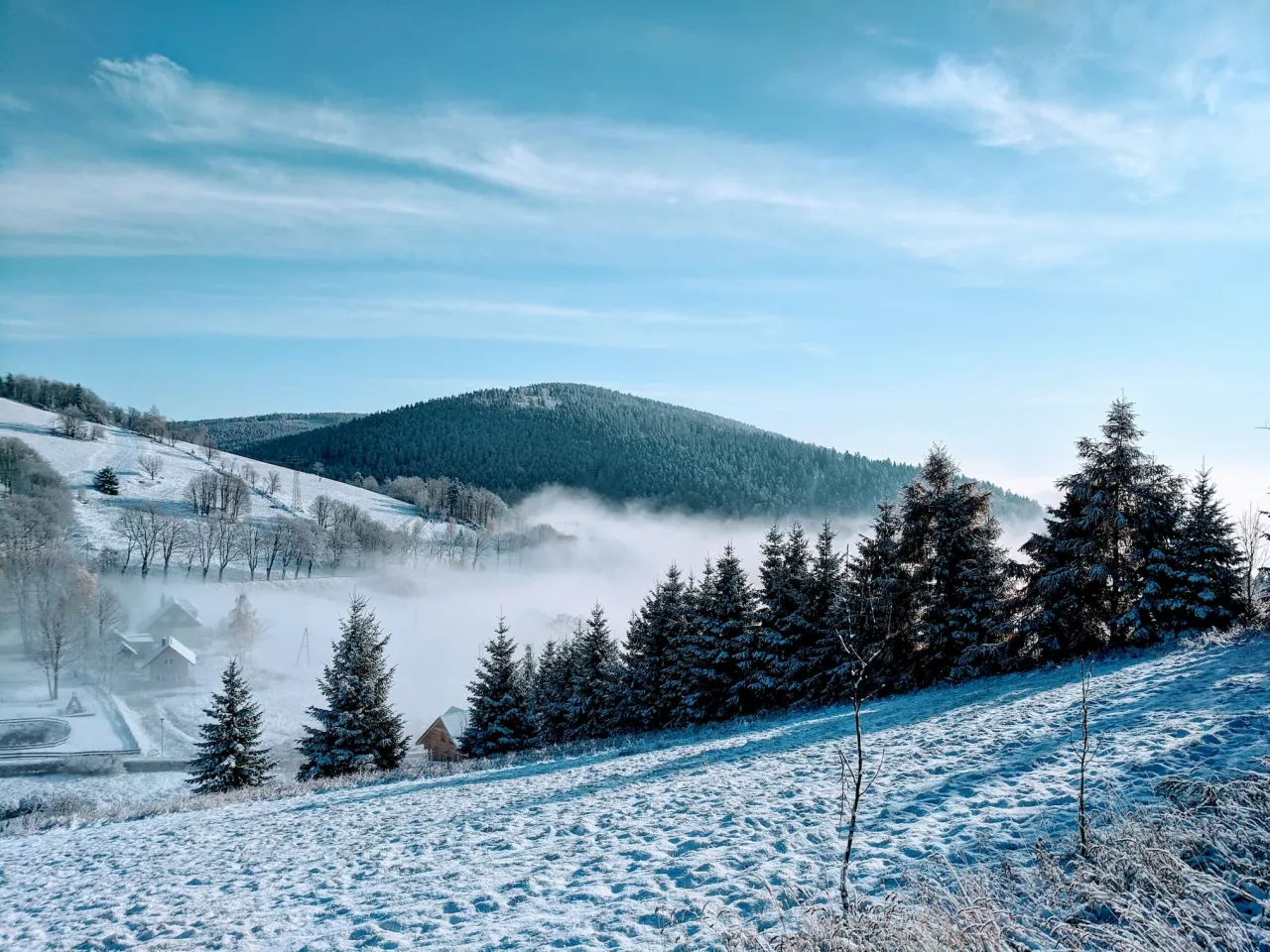 Góry Sowie Rzeczka Sokolec krajobraz narty