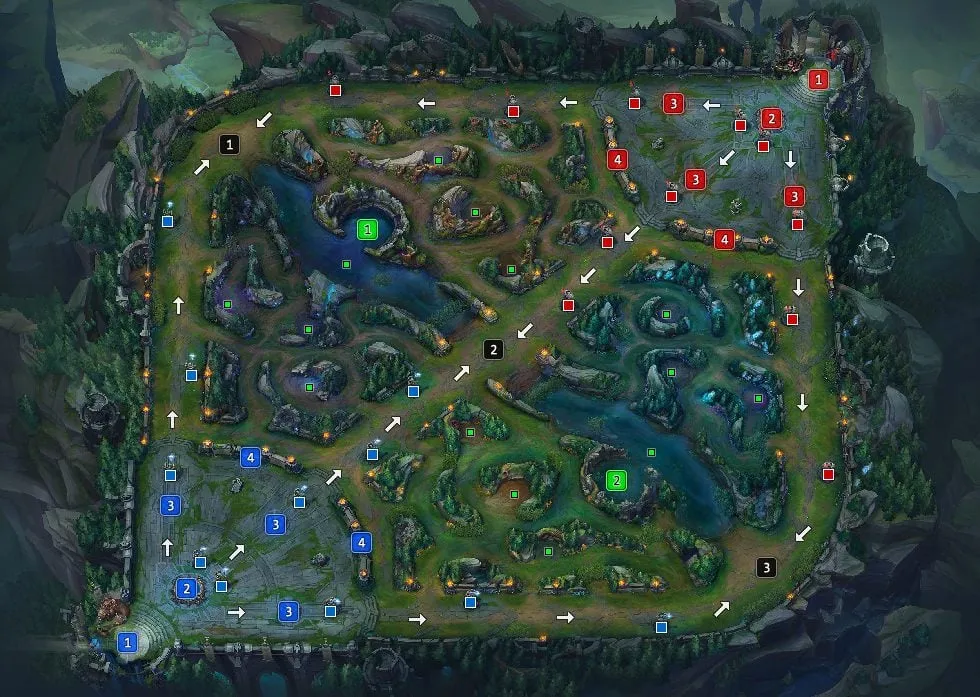 Mapa Summoner's Rift League of Legends