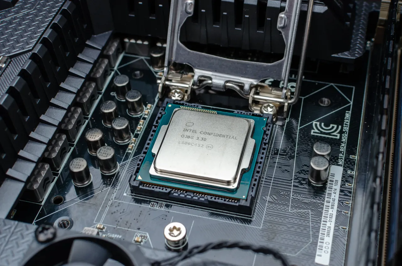 computer processor CPU on motherboard