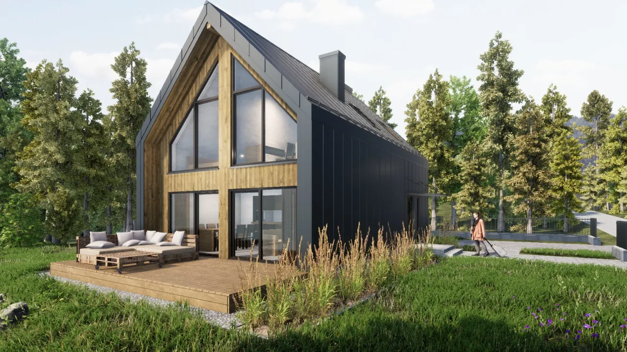 dom szkieletowy nowoczesna stodoła