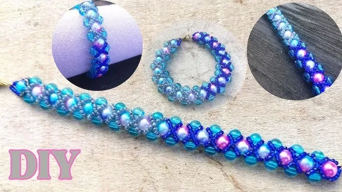 jak zrobić bransoletkę z koralików na gumce krok po kroku
