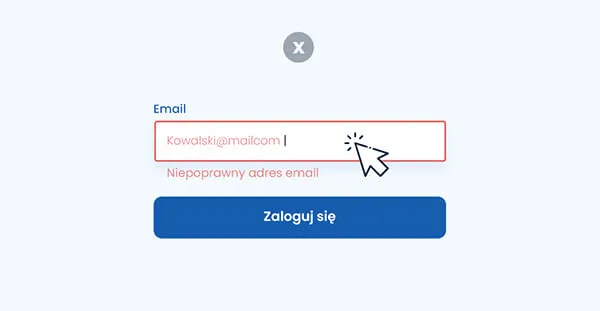 błąd formularz online znak ostrzegawczy