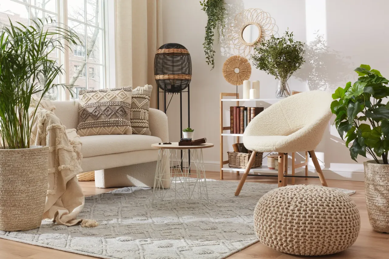 Dywan do białych mebli styl skandynawski glamour boho nowoczesny