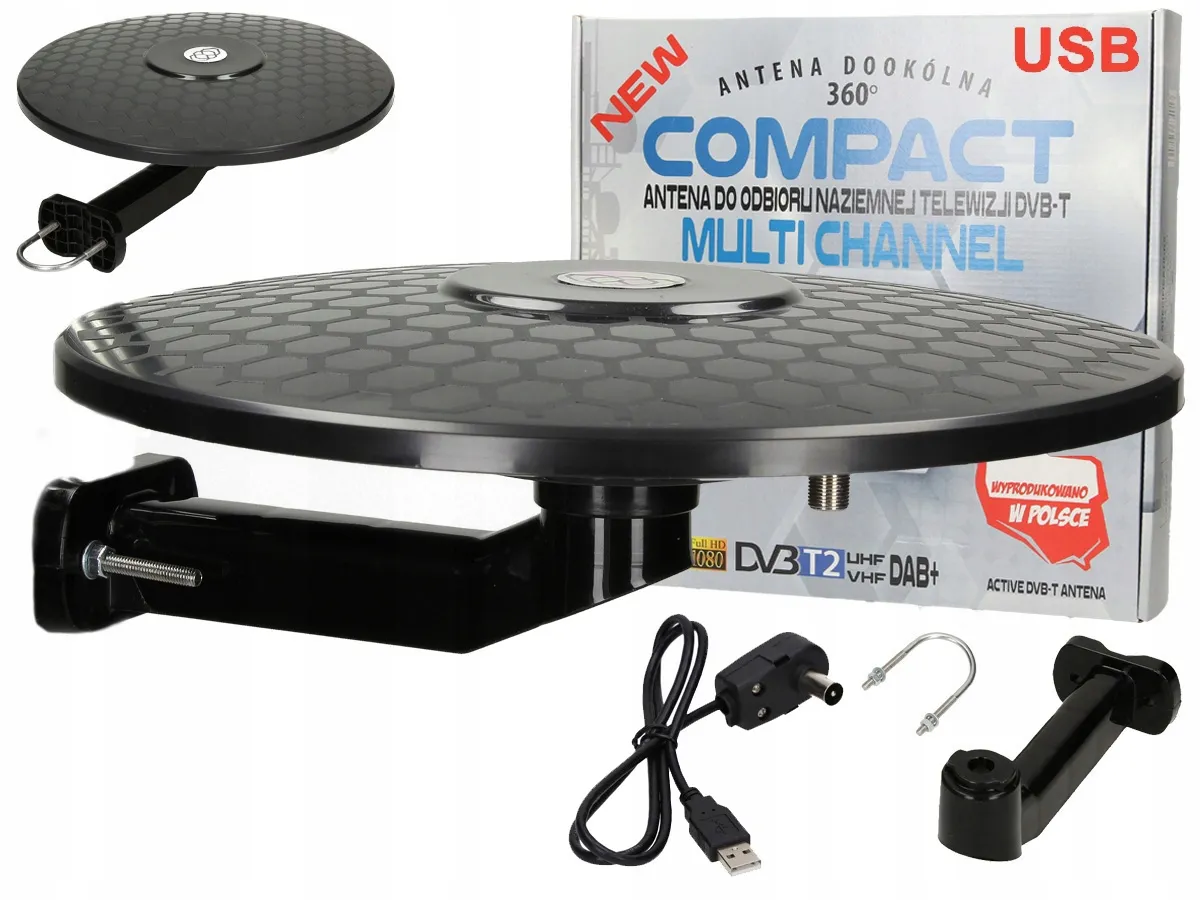 Nowoczesna antena telewizyjna zewnętrzna DVB-T2 HEVC