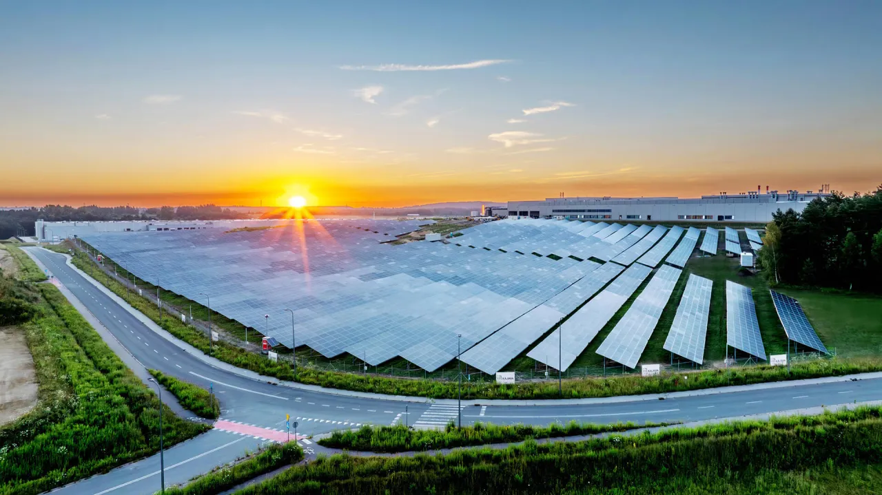farma fotowoltaiczna Dąbrowa Górnicza z lotu ptaka
