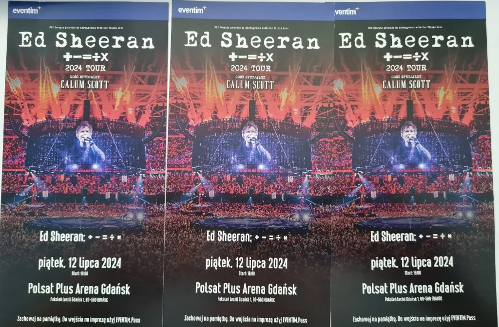 bilet kolekcjonerski ed sheeran