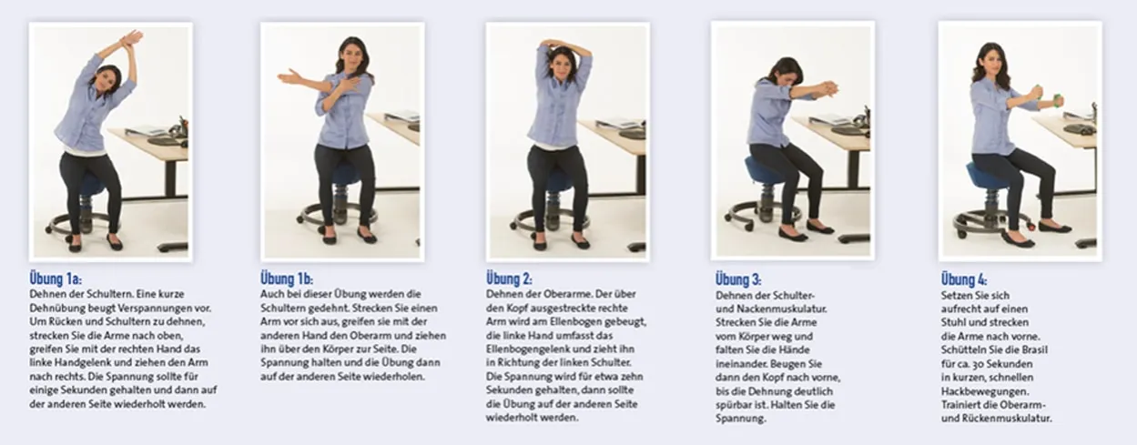 Rücken dehnen Büro Übungen