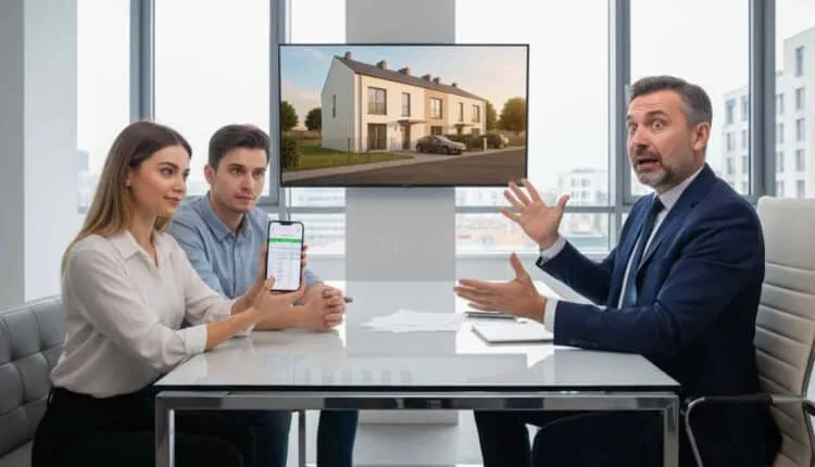 Deweloper i klient przy stole negocjacyjnym