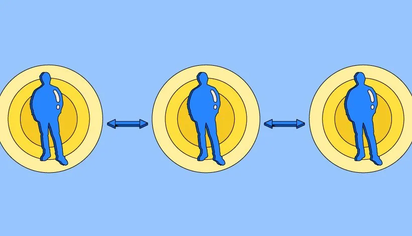 Osoba w spokojnym otoczeniu, symbolizująca dystans społeczny