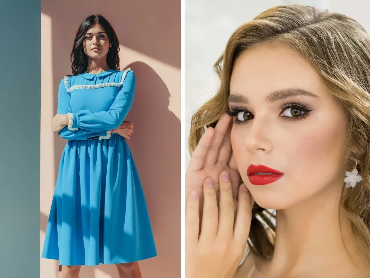 Makijaż do błękitnej sukienki