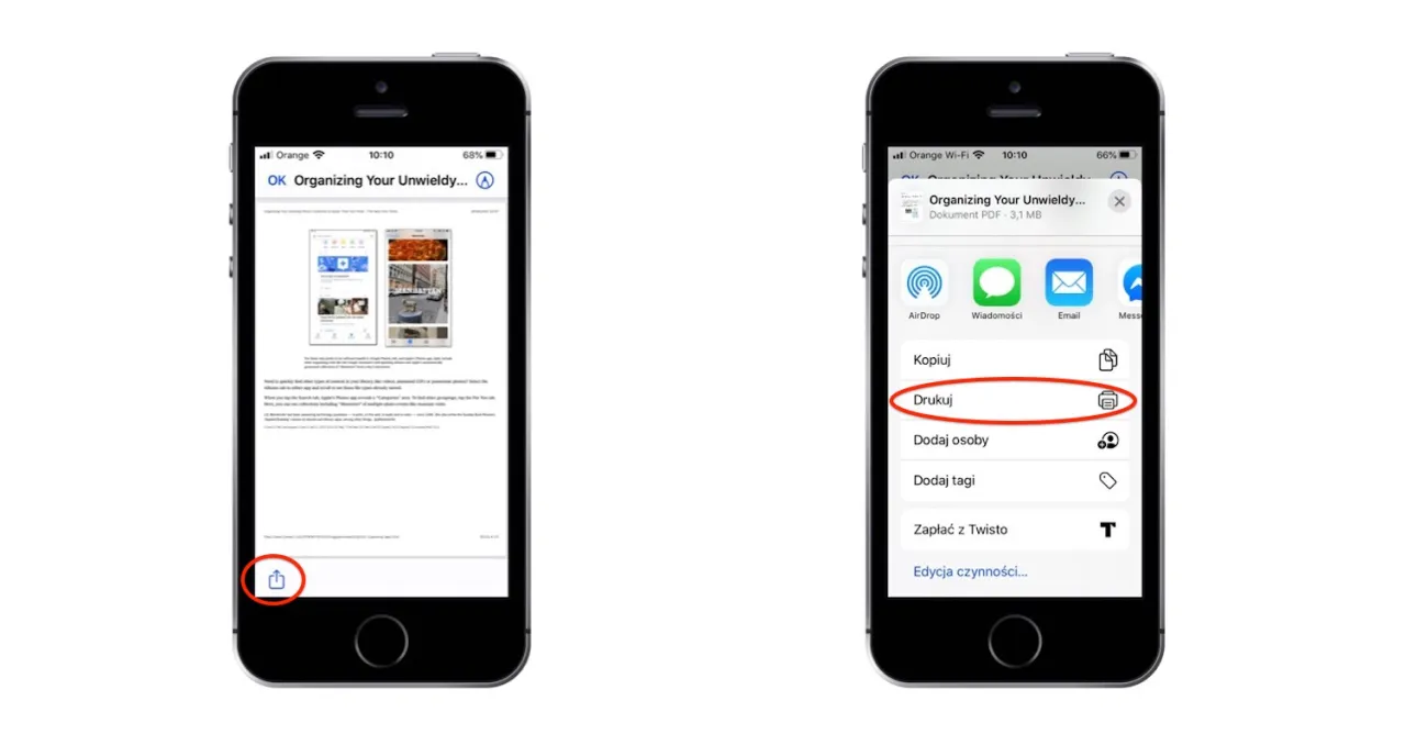 AirPrint jak drukować z iPhone