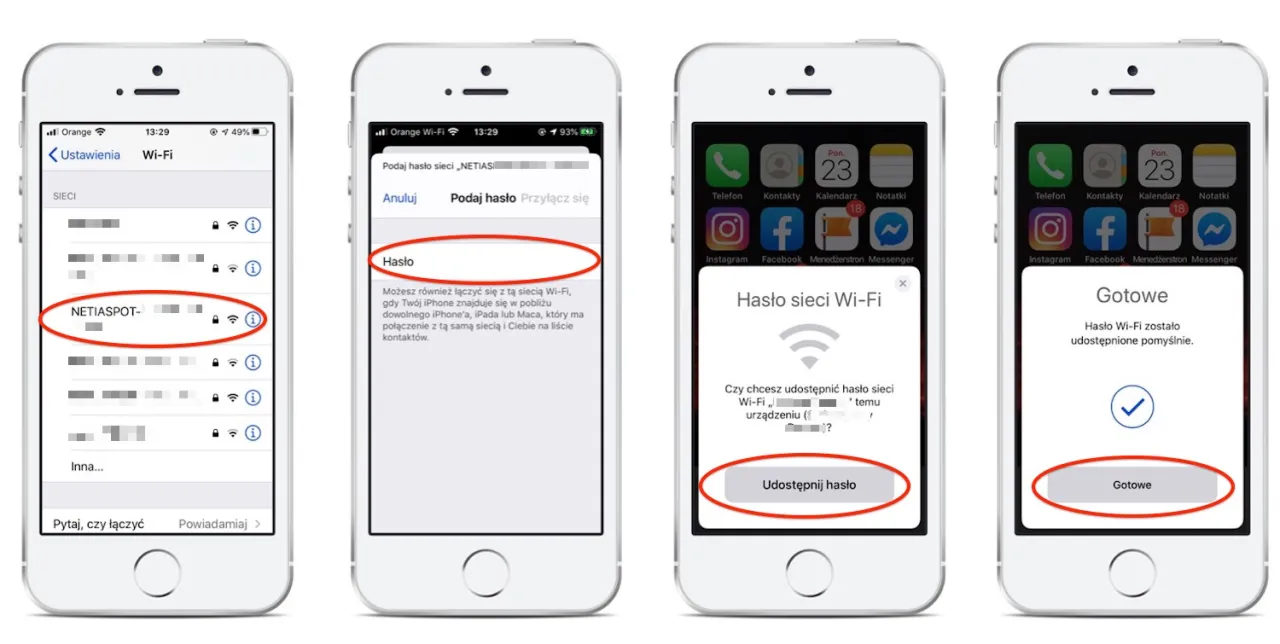 iphone ustawienia wifi hasło