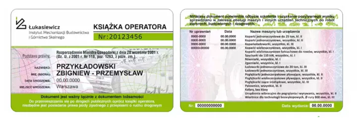 Rodzaje koparek jednonaczyniowych, klasy uprawnień na koparki