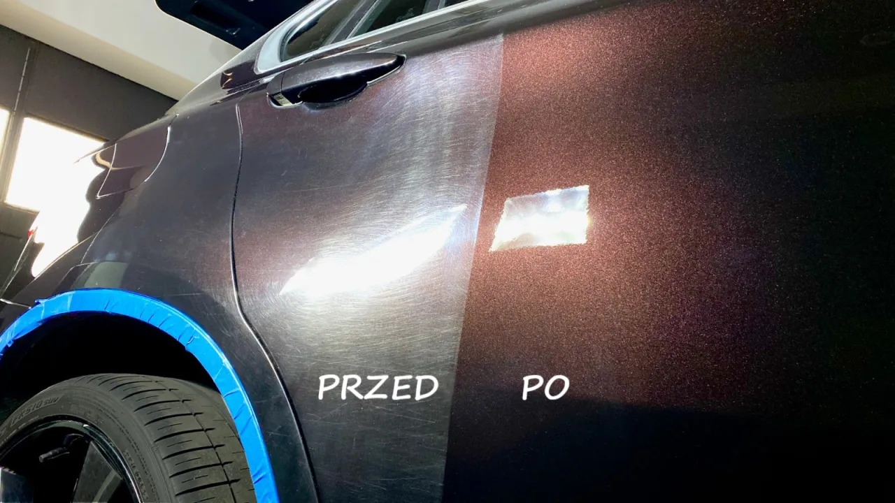 polerowanie samochodu przed i po