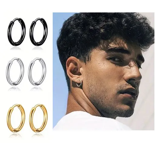 rodzaje męskich kolczyków wkrętka kółko