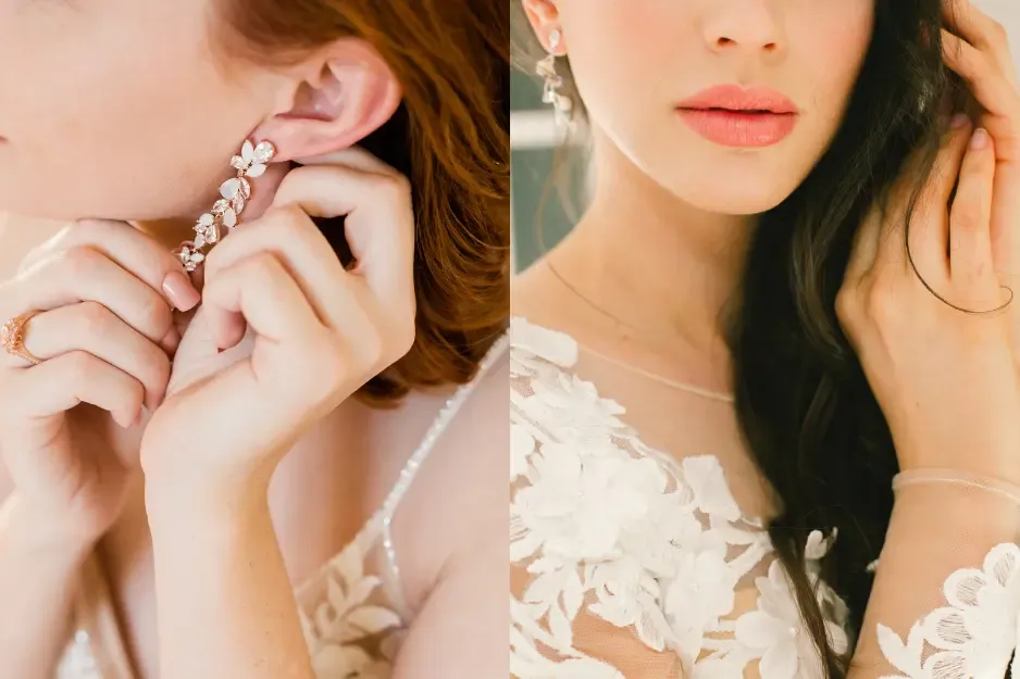 Kolczyki do r&oacute;żnych fryzur ślubnych