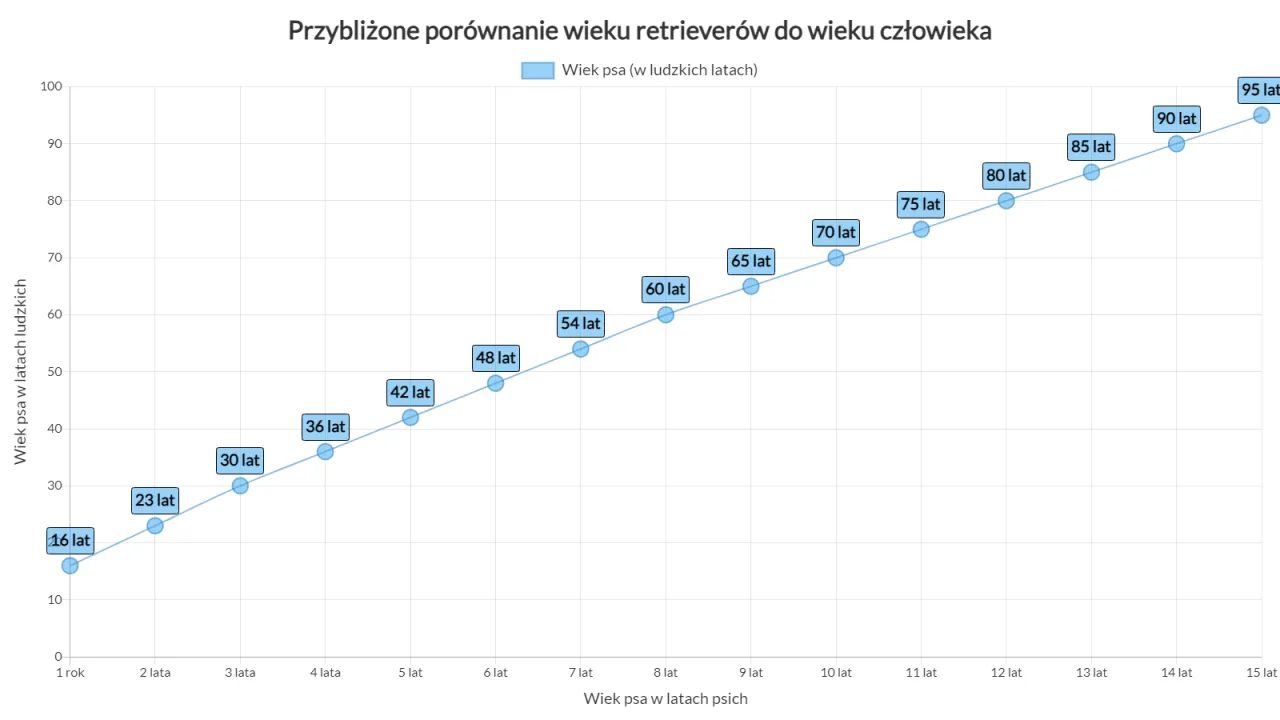 Wykres dojrzałości psa według rasy i wielkości