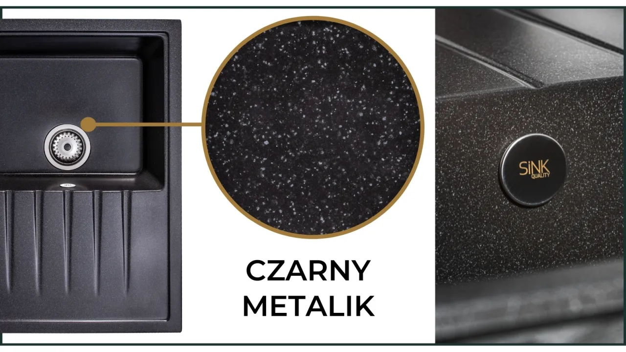 czarny zlew gładki i nakrapiany porównanie