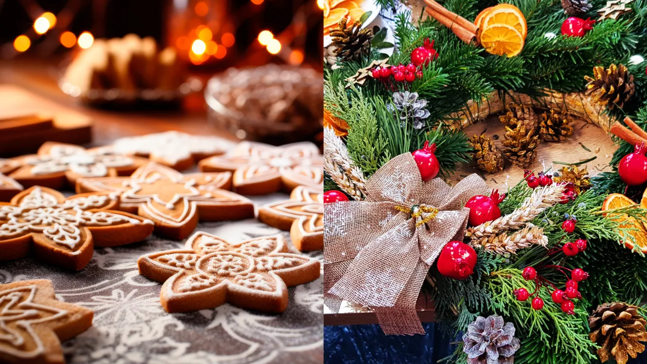 Świąteczne pierniczki i wianek z szyszek, pomarańczy i bombek &ndash; idealne pomysły na warsztaty świąteczne.
