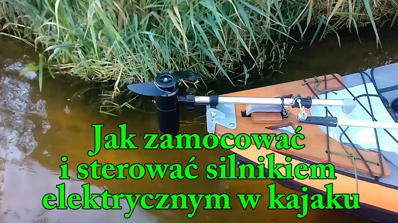 montaż silnika elektrycznego na pawęży kajaka