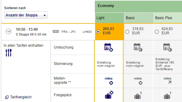 Lufthansa Übergepäck Kosten Tabelle