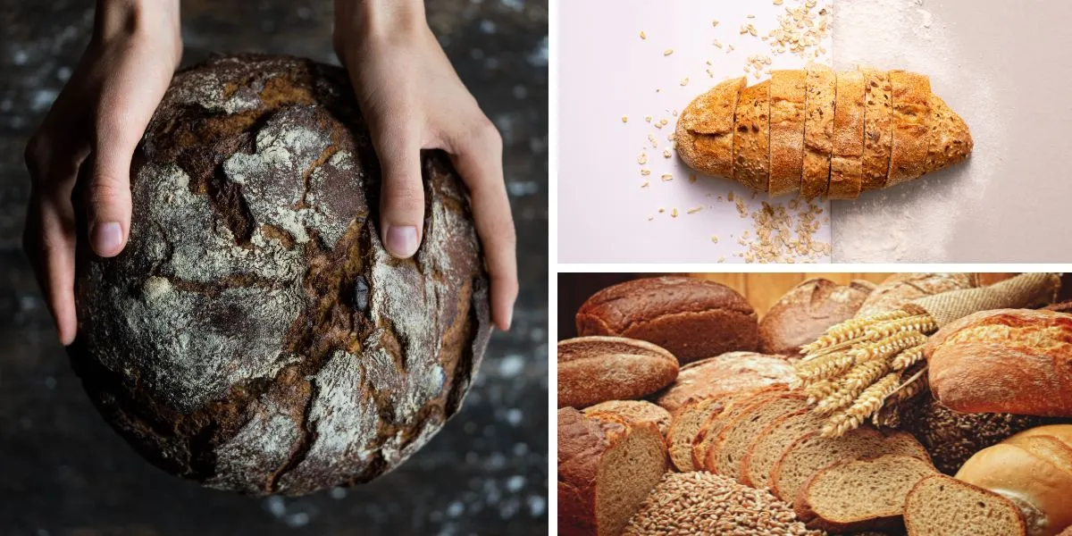 r&oacute;żne rodzaje domowego chleba, przekr&oacute;j chleba