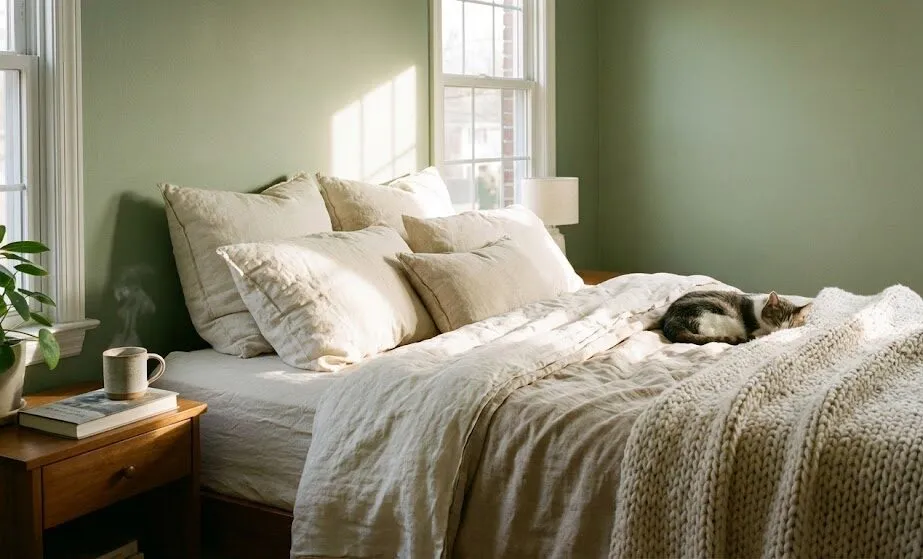 sypialnia trendy 2026 color drenching