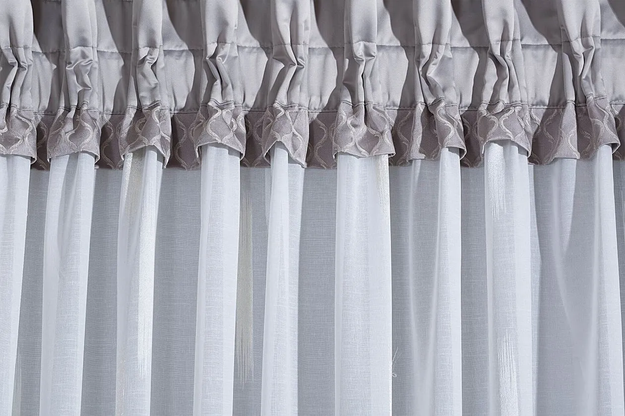 Rodzaje marszczenia firan, firana z r&oacute;żnym marszczeniem