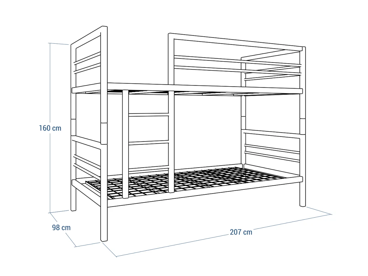 Łóżko piętrowe dla dorosłych schemat konstrukcji