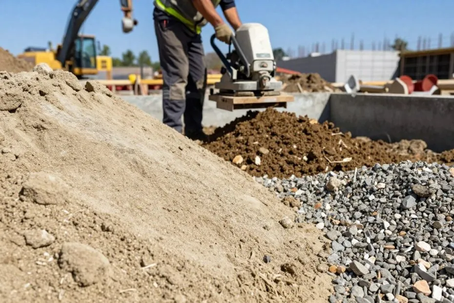 różne materiały do zasypywania fundamentów piasek pospółka żwir keramzyt