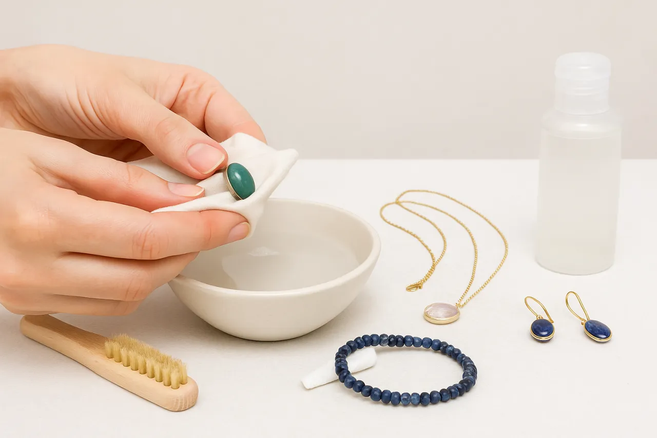 czyszczenie biżuterii z kamieniami