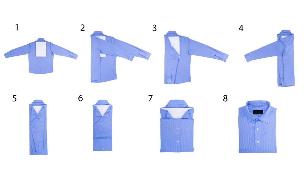 Jak rolować koszule do walizki instrukcja krok po kroku