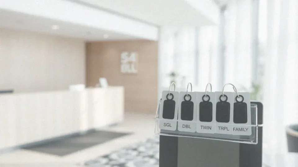 Różne typy pokoi hotelowych infografika