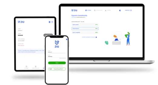 strona logowania ZIU lub ikona wyników online