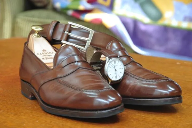 Męskie akcesoria do stylizacji zegarek pasek buty