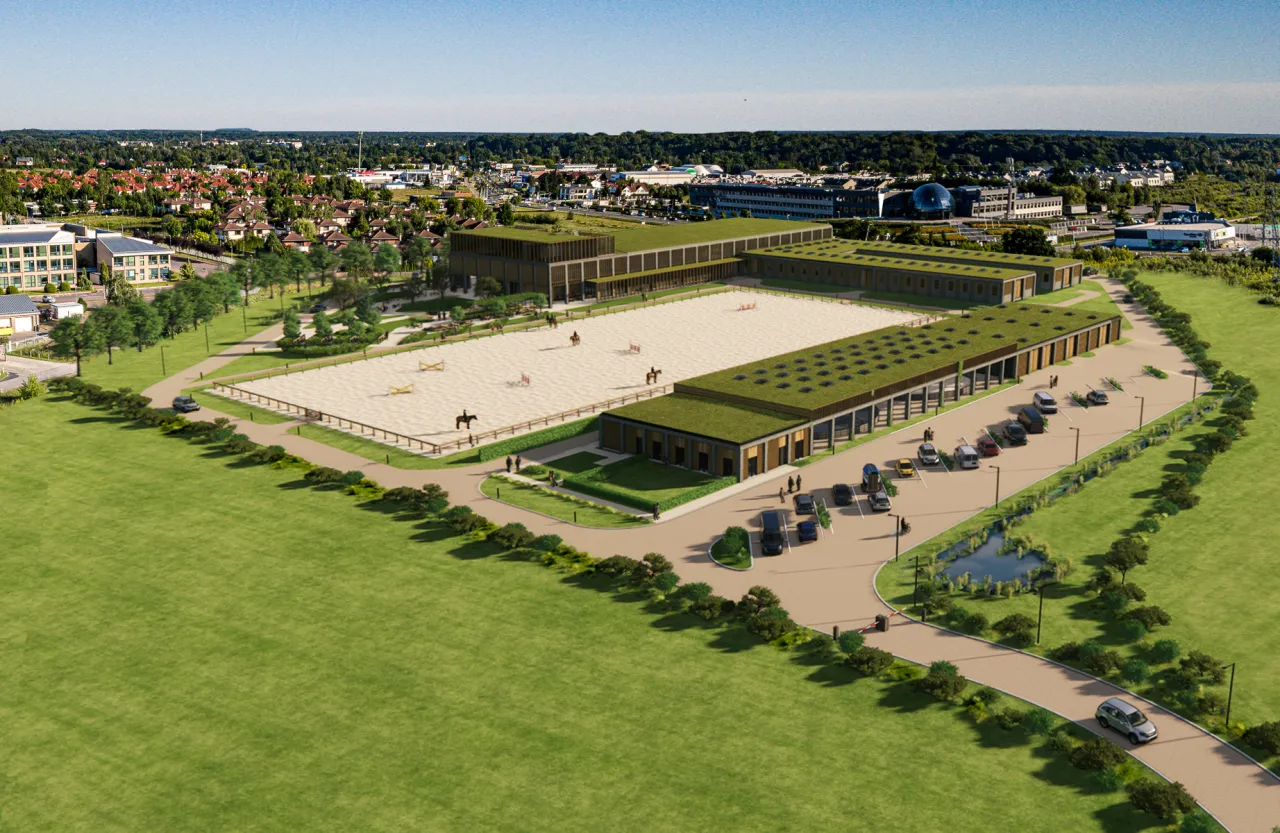 Stadnina Koni Botoja widok z lotu ptaka, okolice Ojcowskiego Parku Narodowego