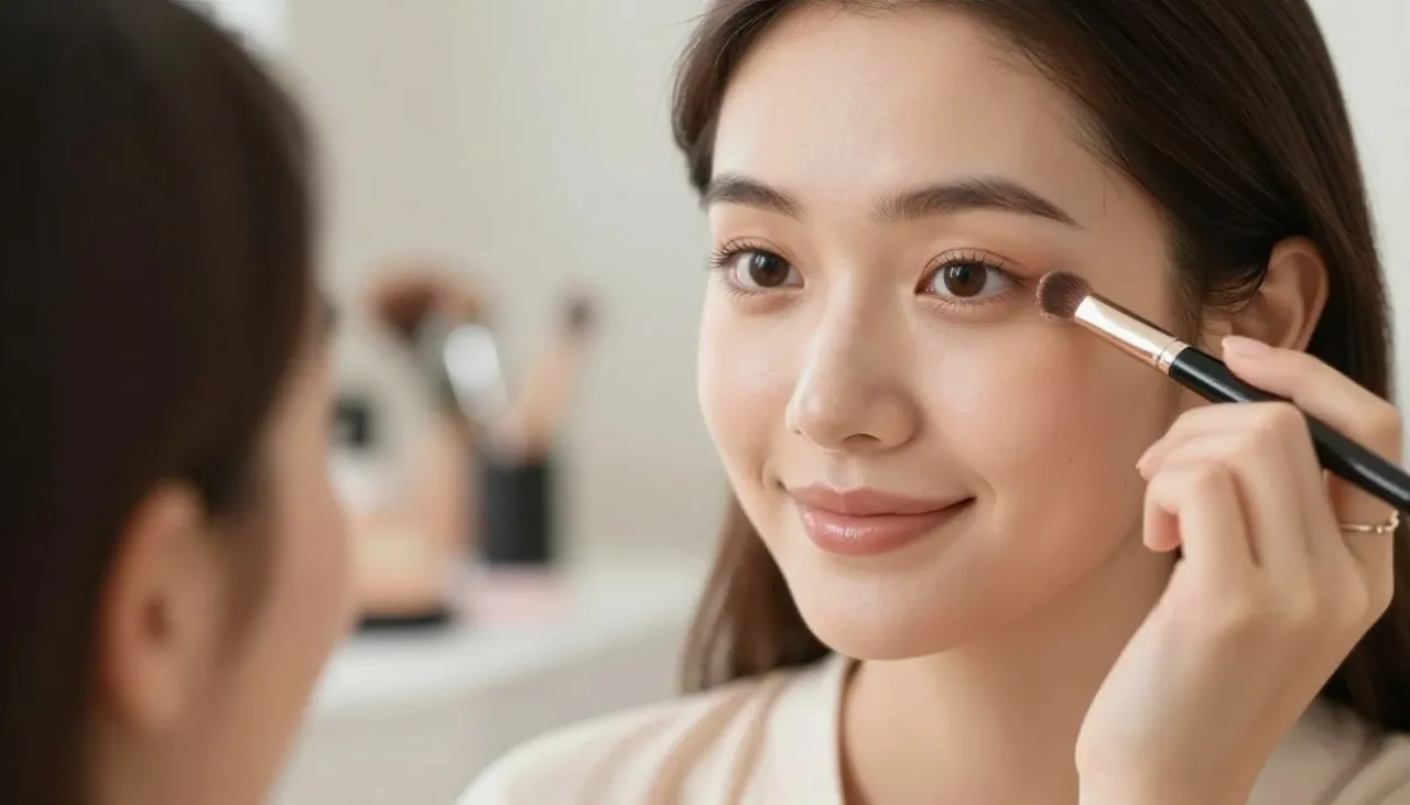 narzędzia do aplikacji korektora: palce, gąbeczka, pędzel