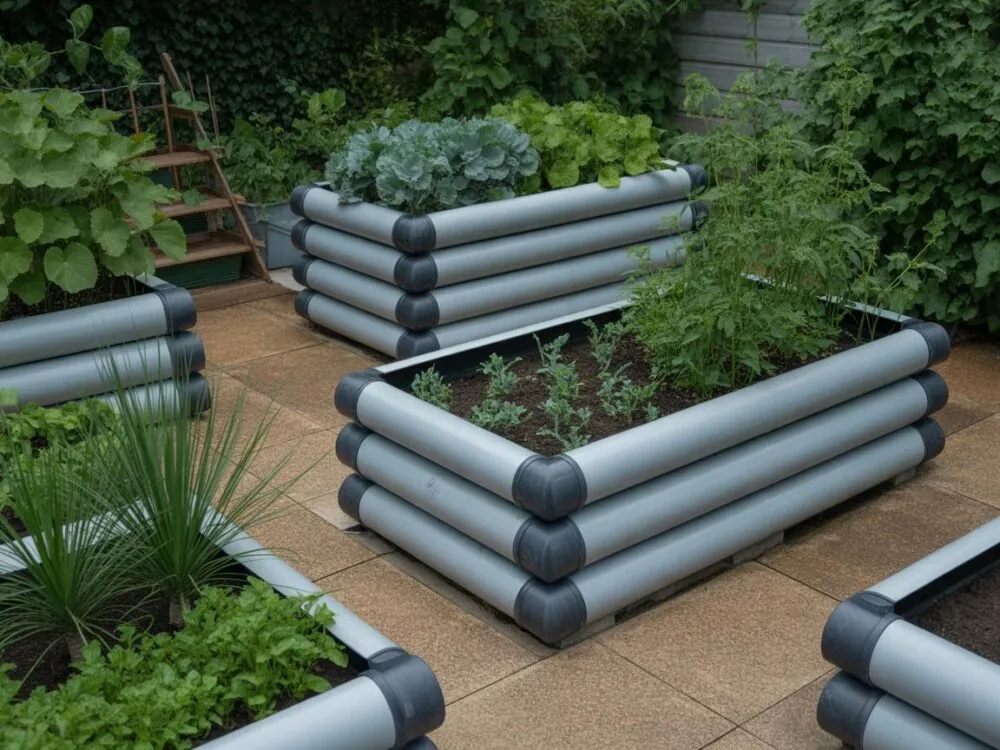 r&oacute;żne typy kwietnik&oacute;w z rury pcv