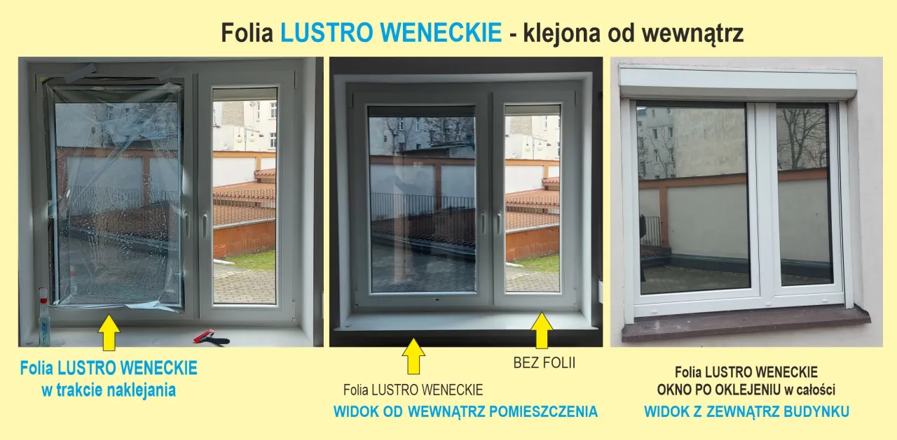 schemat działania folii lustro weneckie wewnętrznej i zewnętrznej por&oacute;wnanie