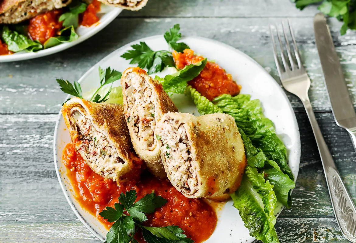 krokiety z różnymi dodatkami na obiad