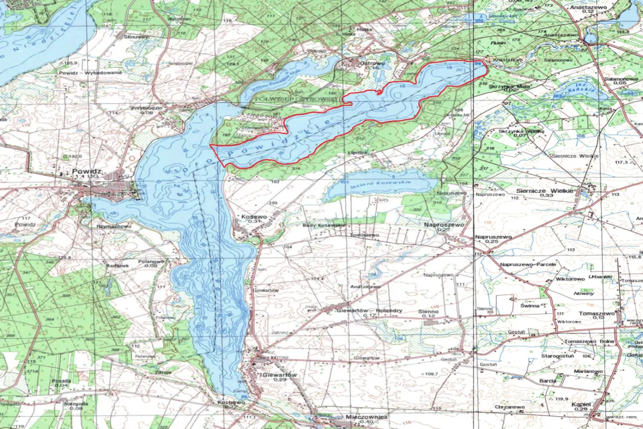 Jezioro Niedzięgiel mapa lokalizacja