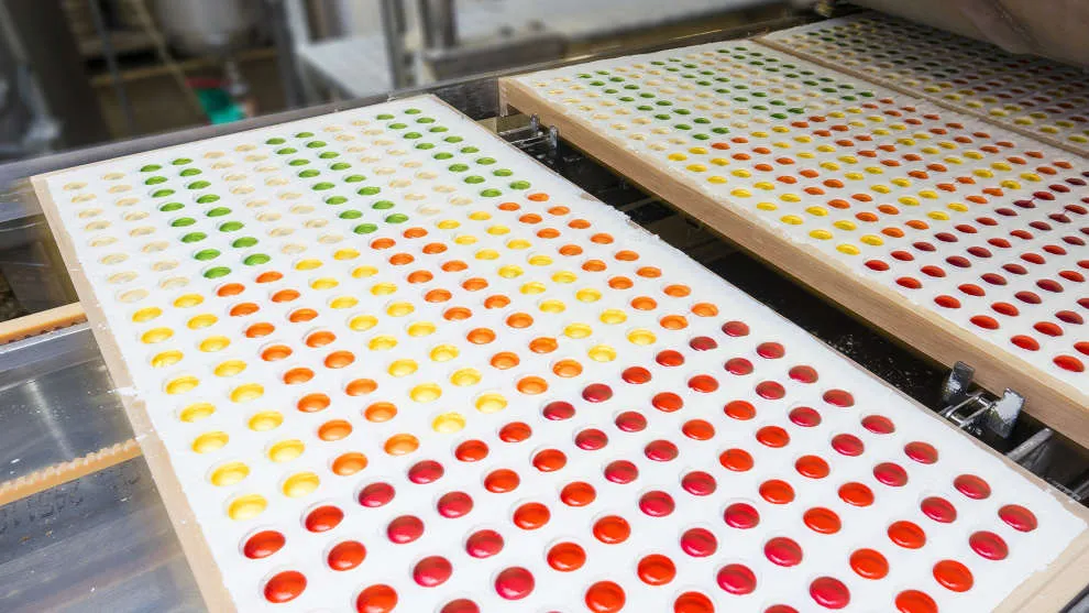 Produkcja żelków Haribo linia produkcyjna