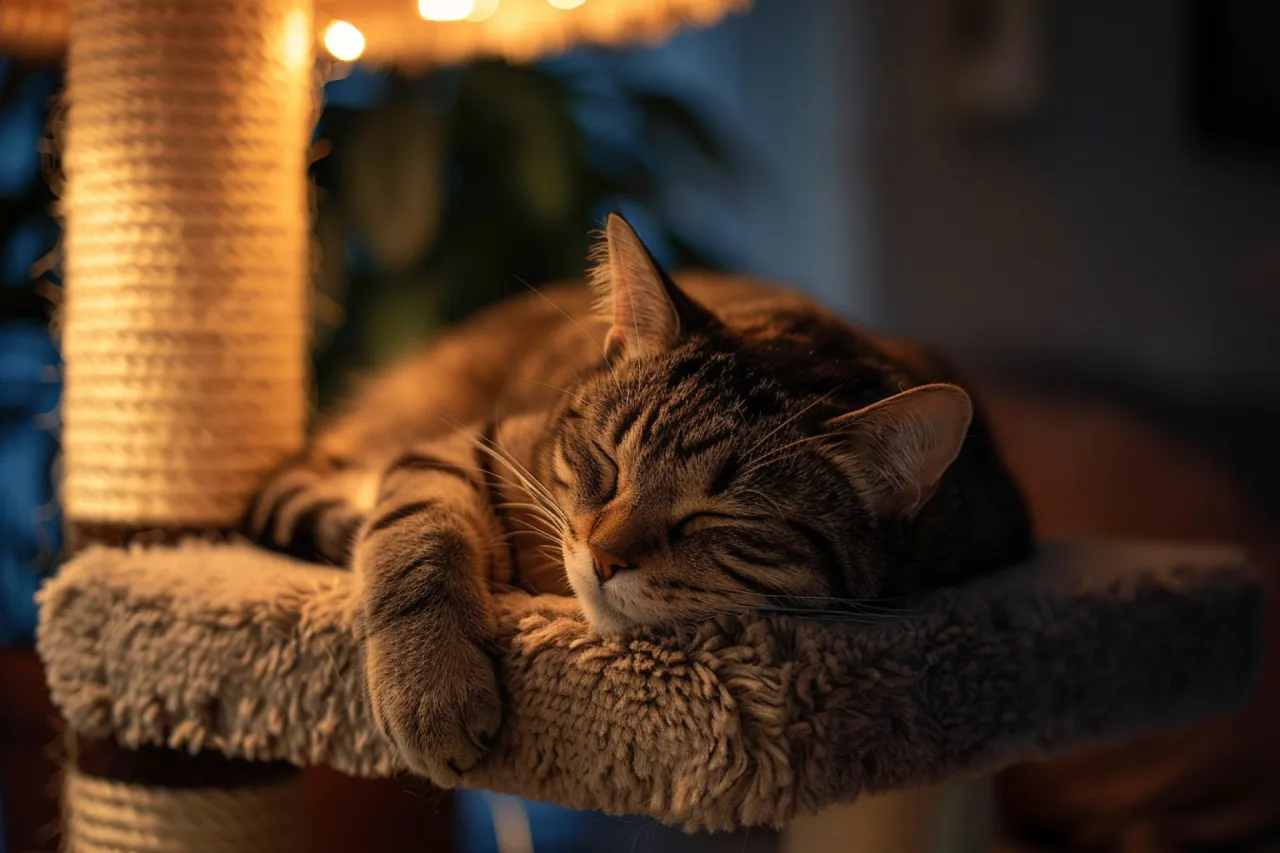 Kot mruczący na kolanach człowieka