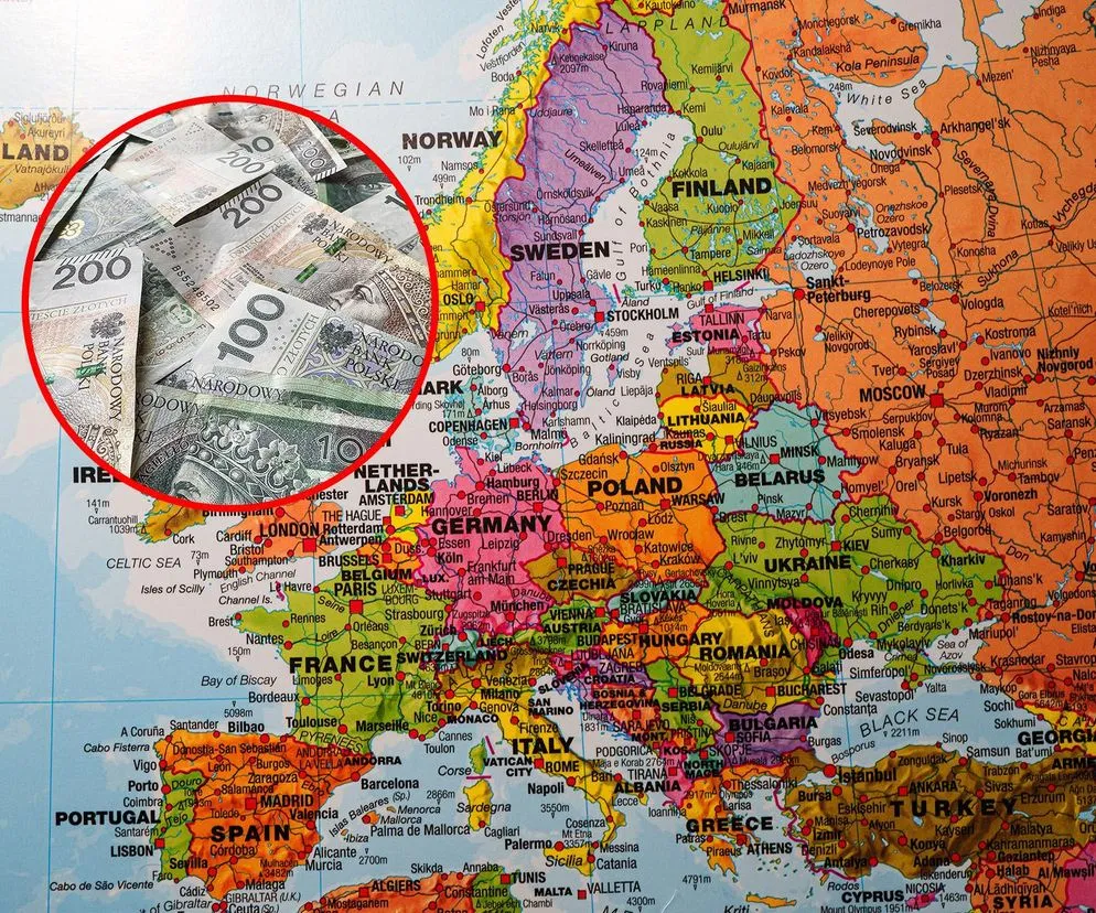 Mapa Europy z zaznaczonymi krajami i minimalnymi okresami pracy do emerytury