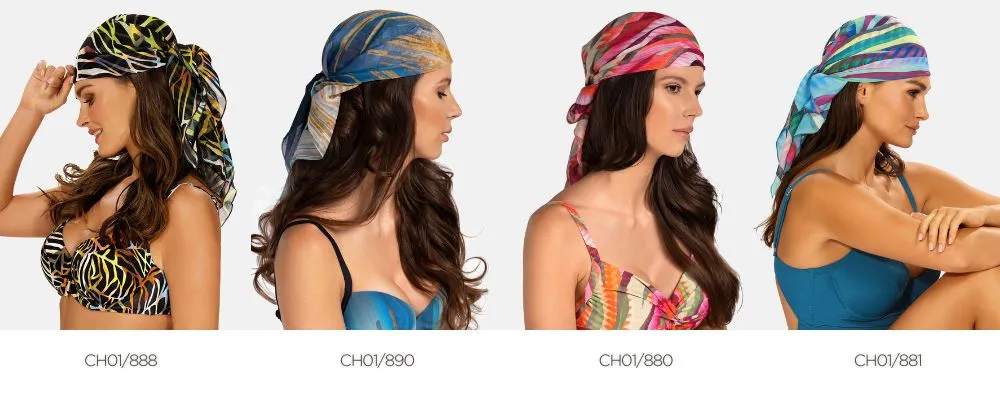 Różne wzory i materiały chust do wiązania topu