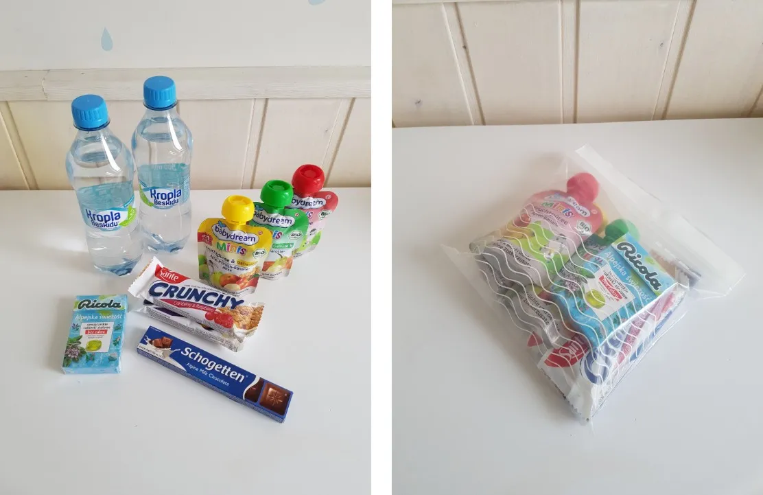 lekkie przekąski do szpitalnej torby po cesarskim cięciu