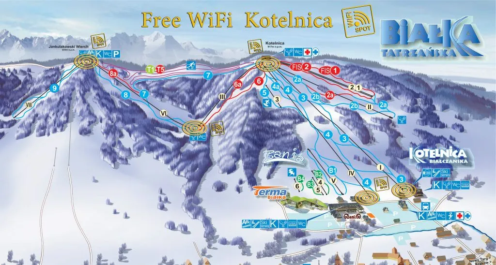 Tatry Super Ski mapa ośrodk&oacute;w
