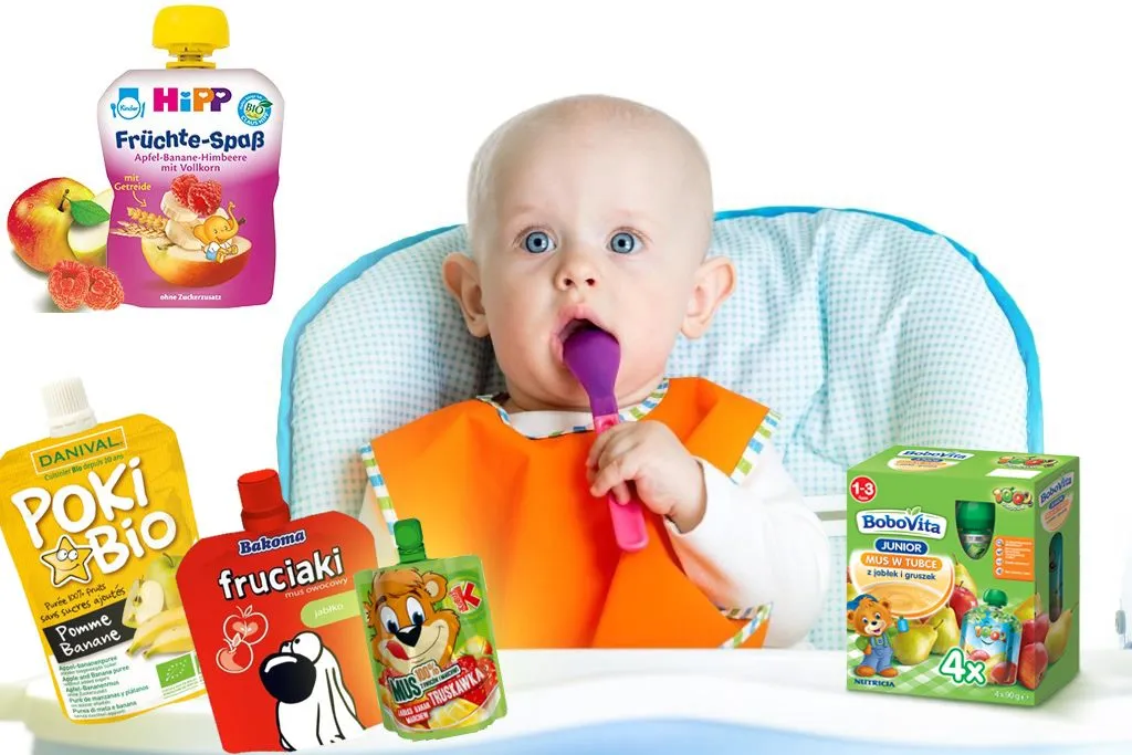 mus owocowy dla niemowląt samolot