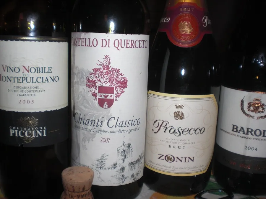 Włoskie wina Chianti i Prosecco